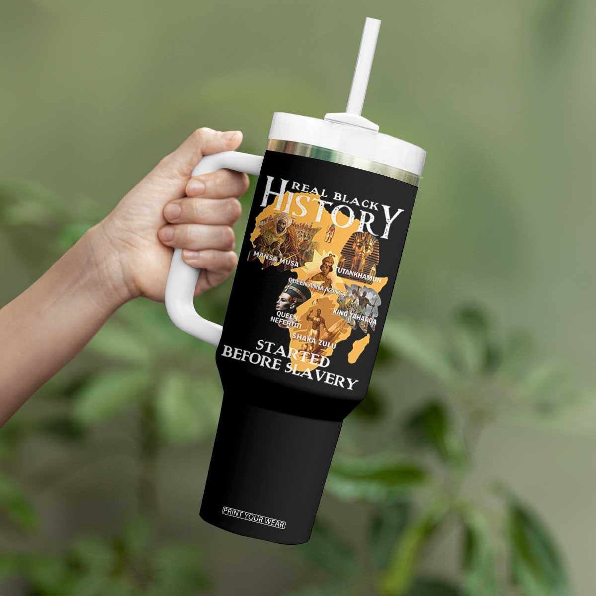 Black History Tumbler With Handle Didnt Start With Slavery TS10 Print Your Wear