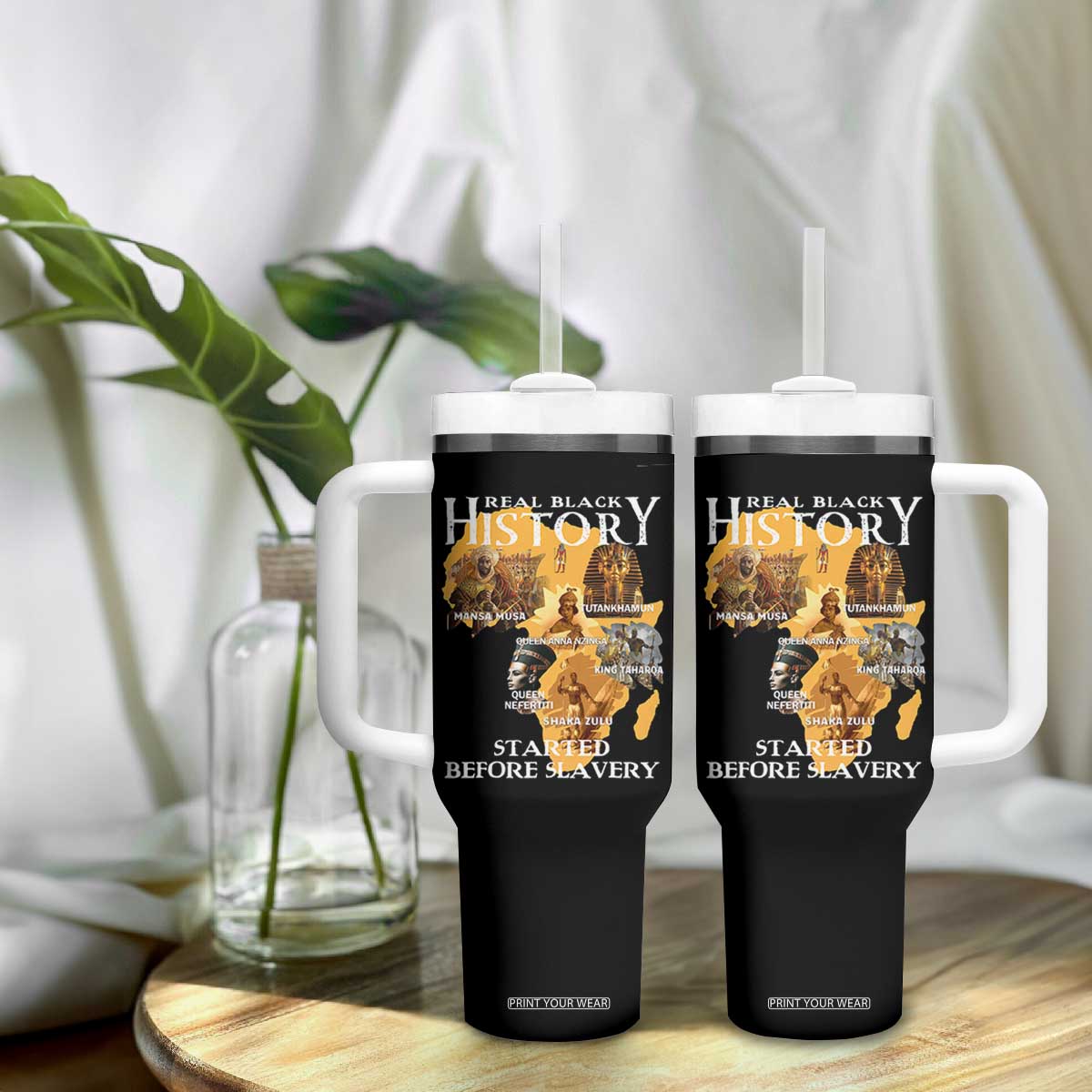 Black History Tumbler With Handle Didnt Start With Slavery TS10 Print Your Wear