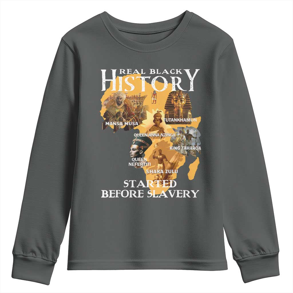 Black History Youth Sweatshirt Didnt Start With Slavery TS10 Dark Heather Print Your Wear