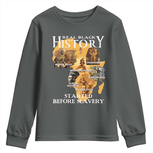 Black History Youth Sweatshirt Didnt Start With Slavery TS10 Dark Heather Print Your Wear
