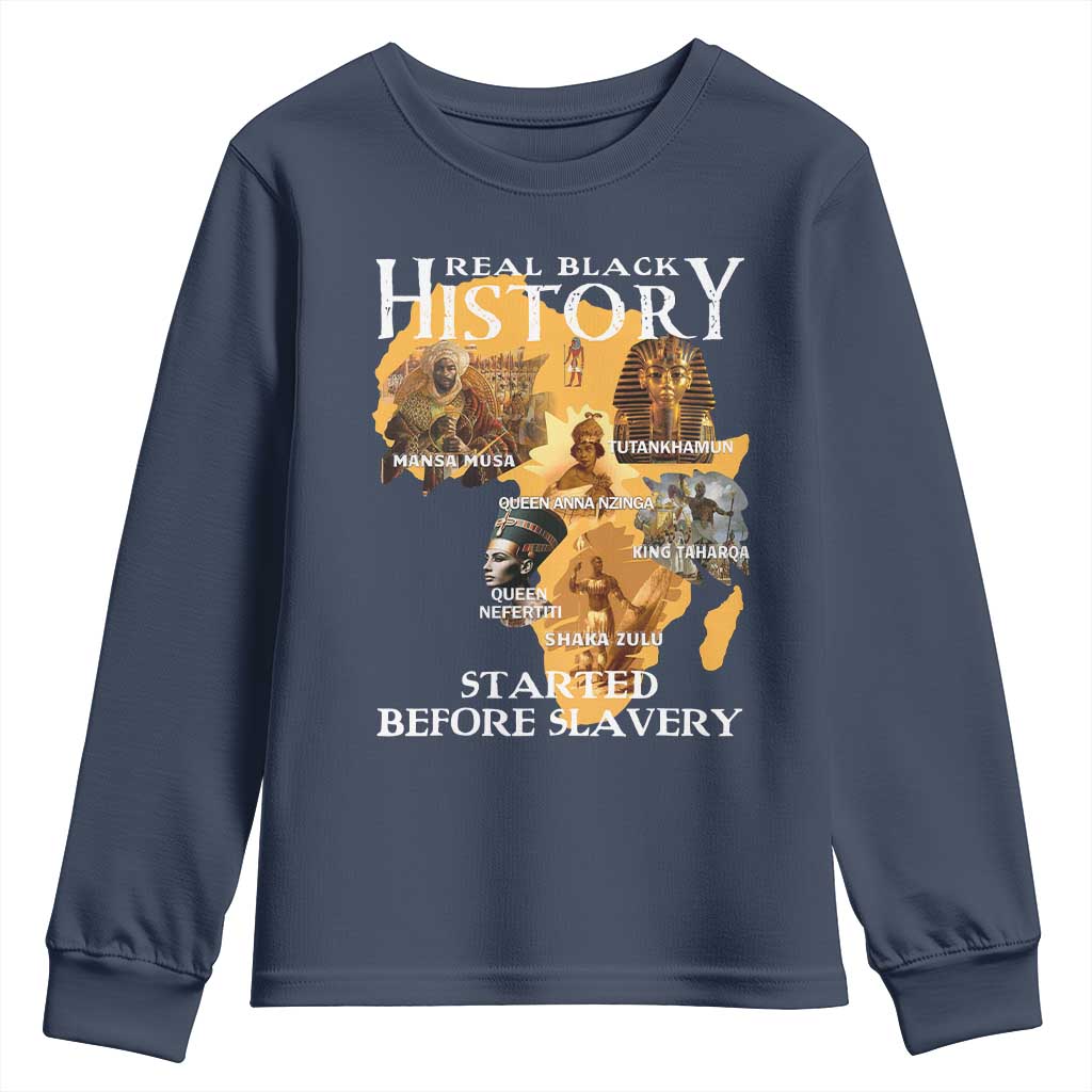 Black History Youth Sweatshirt Didnt Start With Slavery TS10 Navy Print Your Wear