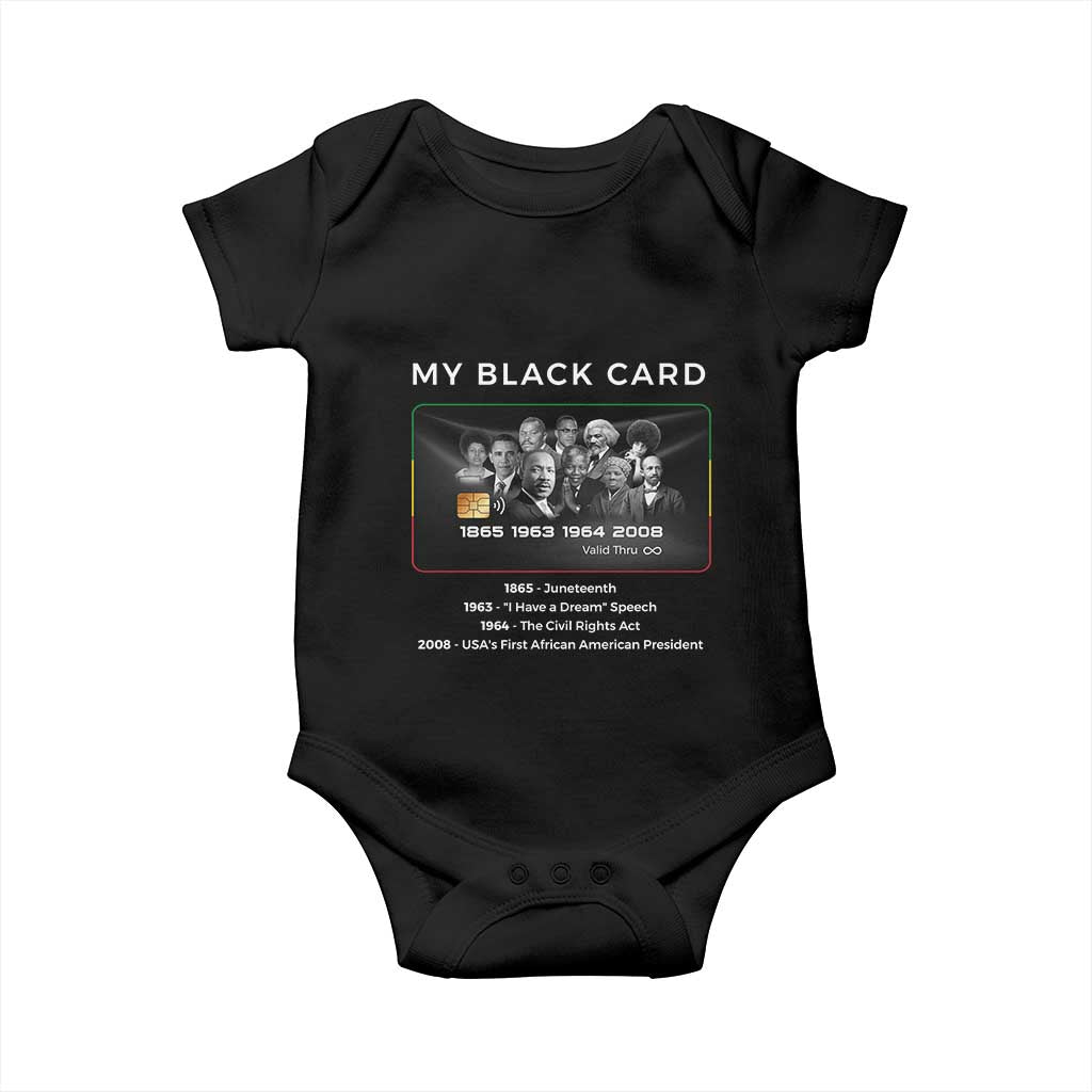 My Black Card Baby Onesie African American Civil Rights Leaders Black History TS10 Black Print Your Wear