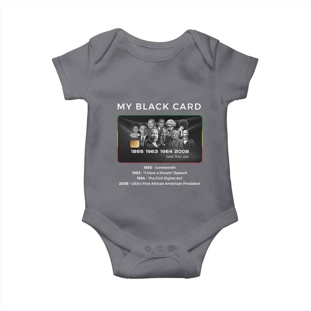 My Black Card Baby Onesie African American Civil Rights Leaders Black History TS10 Charcoal Print Your Wear