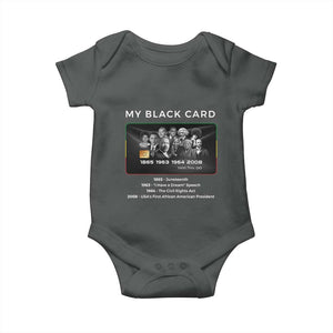 My Black Card Baby Onesie African American Civil Rights Leaders Black History TS10 Dark Heather Print Your Wear
