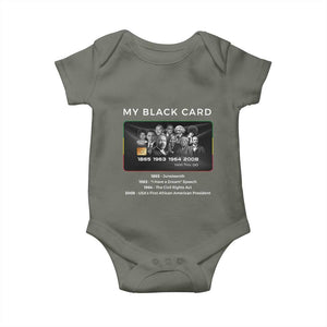 My Black Card Baby Onesie African American Civil Rights Leaders Black History TS10 Military Green Print Your Wear