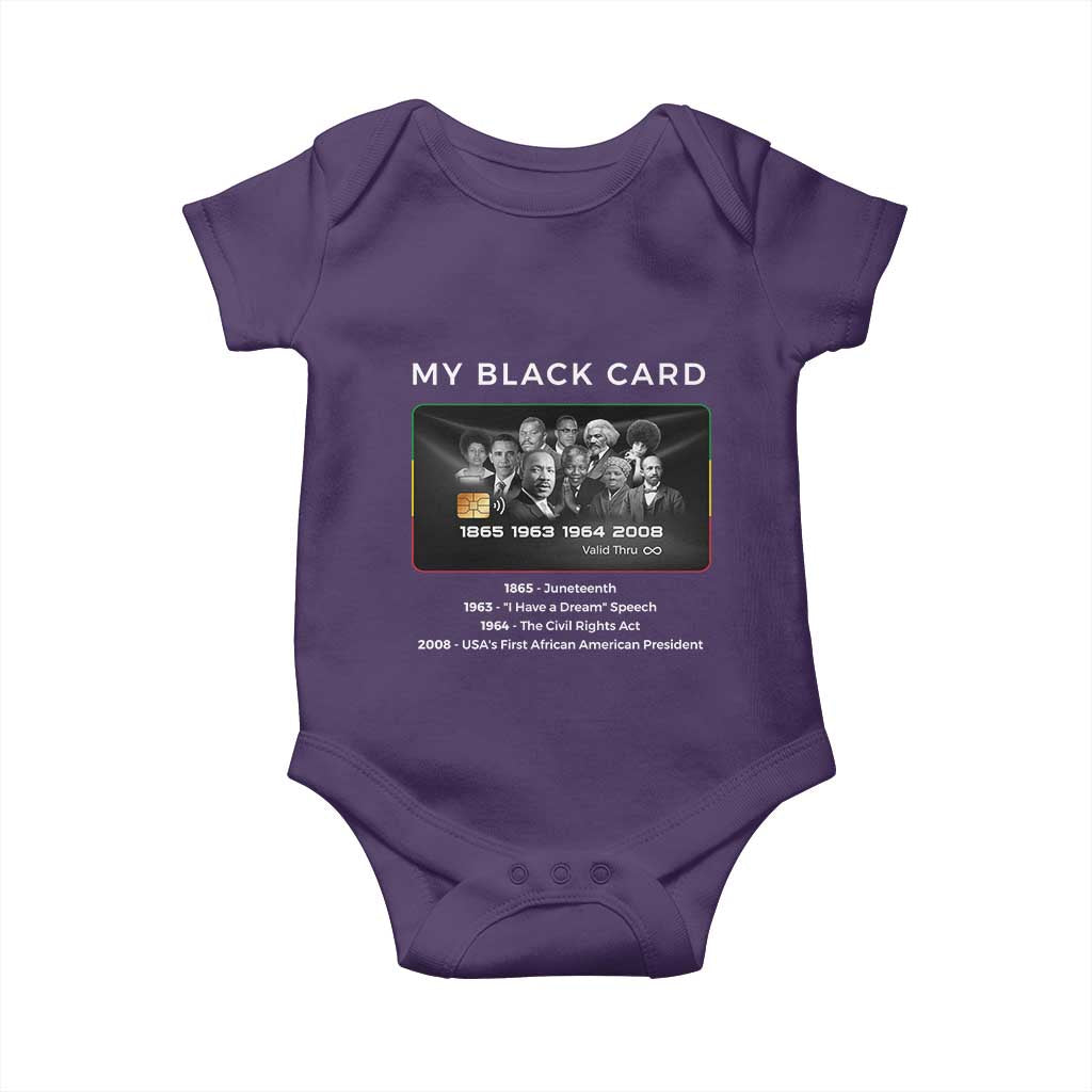 My Black Card Baby Onesie African American Civil Rights Leaders Black History TS10 Purple Print Your Wear