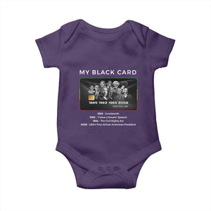 My Black Card Baby Onesie African American Civil Rights Leaders Black History TS10 Purple Print Your Wear