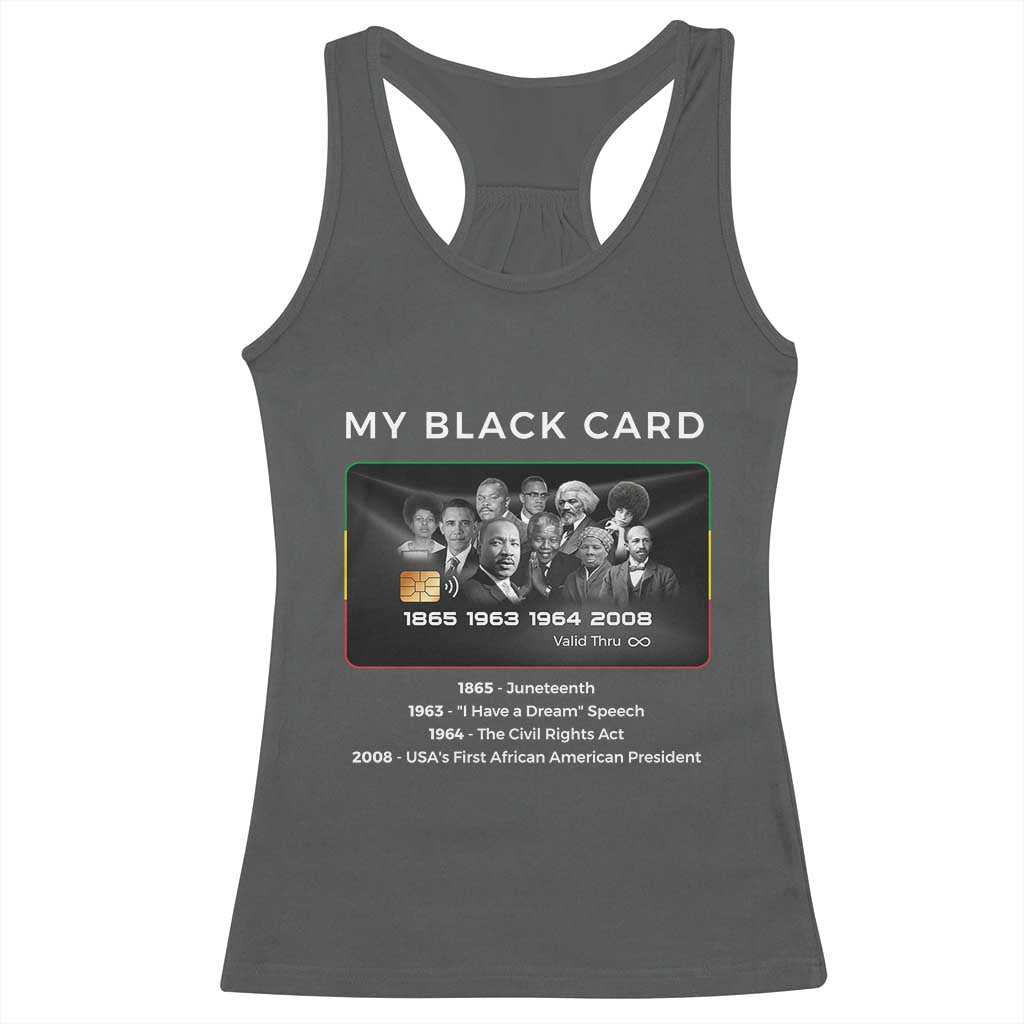 My Black Card Racerback Tank Top African American Civil Rights Leaders Black History TS10 Dark Heather Print Your Wear