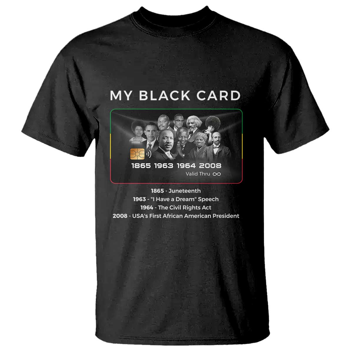 My Black Card T Shirt African American Civil Rights Leaders Black History TS10 Black Print Your Wear