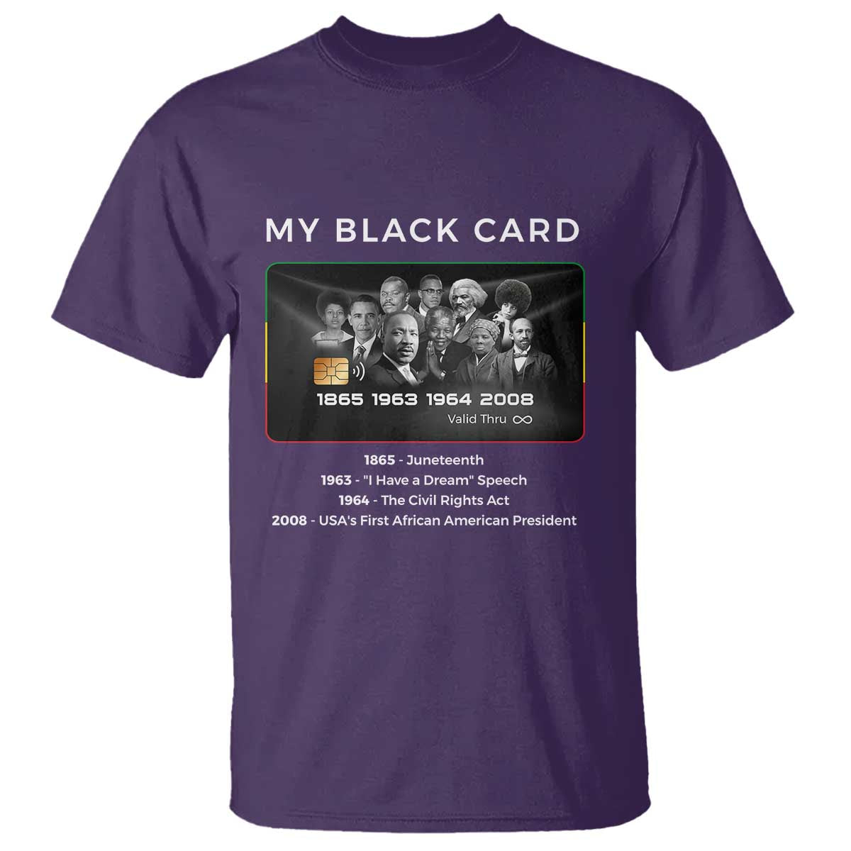 My Black Card T Shirt African American Civil Rights Leaders Black History TS10 Purple Print Your Wear