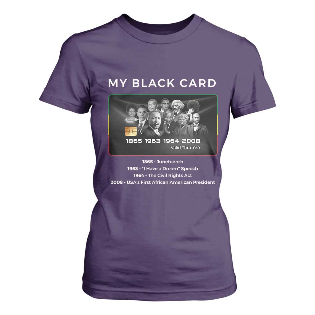 My Black Card T Shirt For Women African American Civil Rights Leaders Black History TS10 Purple Print Your Wear