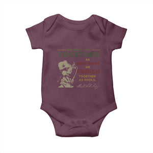 Martin Luther King Jr. Baby Onesie Live Together MLK Day Black History Month TS10 Maroon Print Your Wear
