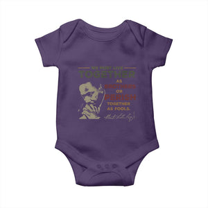 Martin Luther King Jr. Baby Onesie Live Together MLK Day Black History Month TS10 Purple Print Your Wear