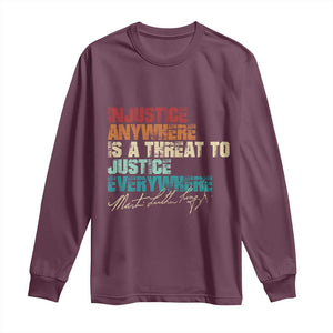 Martin Luther King Jr. Long Sleeve Shirt Vintage Inspirational Quote MLK Day Black History Month TS10 Maroon Print Your Wear