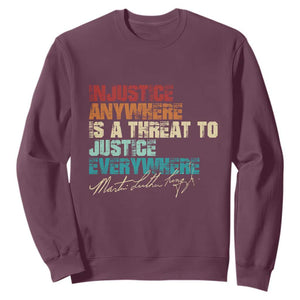 Martin Luther King Jr. Sweatshirt Vintage Inspirational Quote MLK Day Black History Month TS10 Maroon Print Your Wear