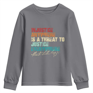 Martin Luther King Jr. Youth Sweatshirt Vintage Inspirational Quote MLK Day Black History Month TS10 Charcoal Print Your Wear