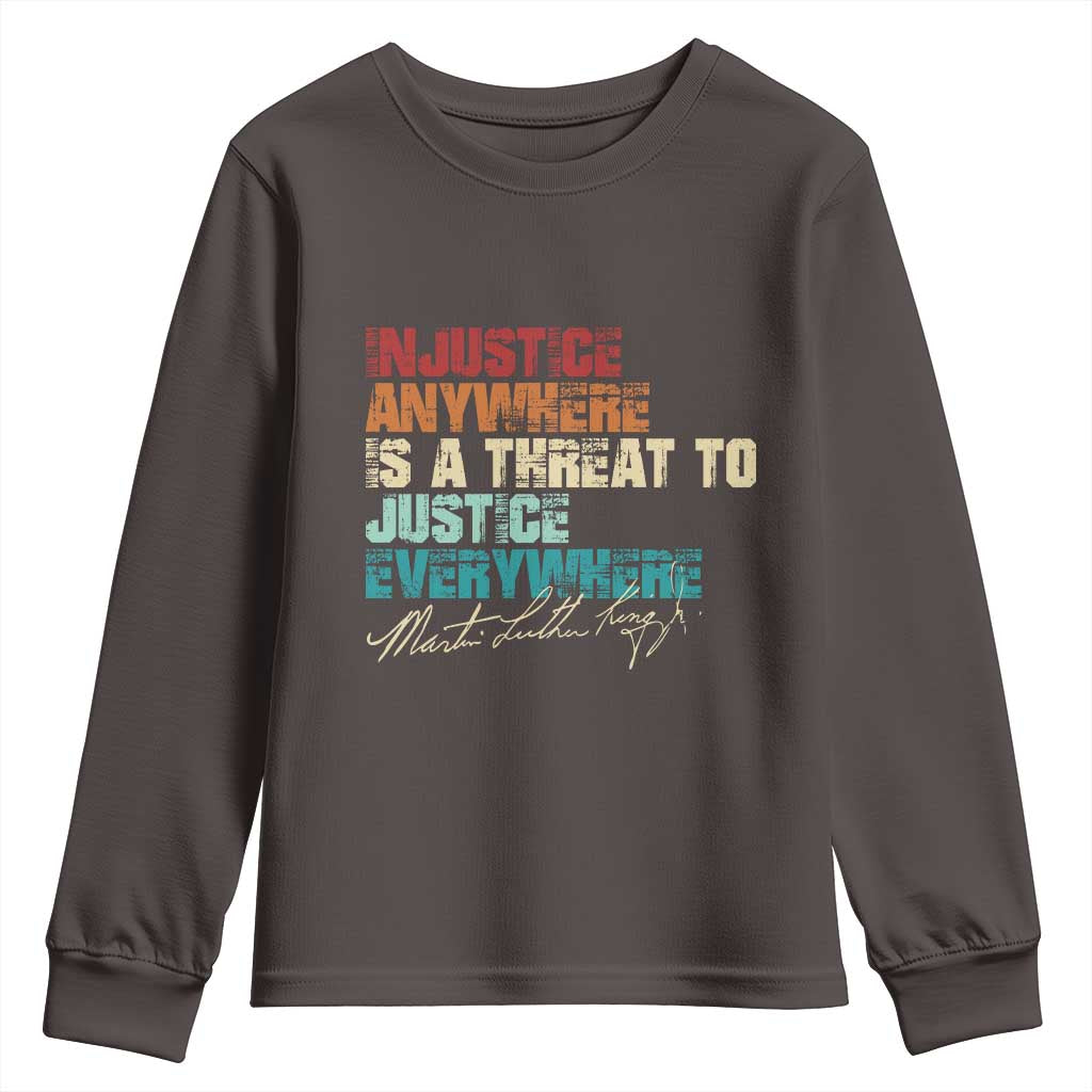 Martin Luther King Jr. Youth Sweatshirt Vintage Inspirational Quote MLK Day Black History Month TS10 Dark Chocolate Print Your Wear