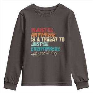 Martin Luther King Jr. Youth Sweatshirt Vintage Inspirational Quote MLK Day Black History Month TS10 Dark Chocolate Print Your Wear