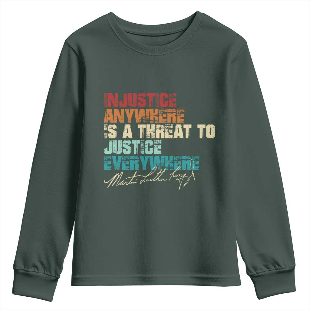 Martin Luther King Jr. Youth Sweatshirt Vintage Inspirational Quote MLK Day Black History Month TS10 Dark Forest Green Print Your Wear