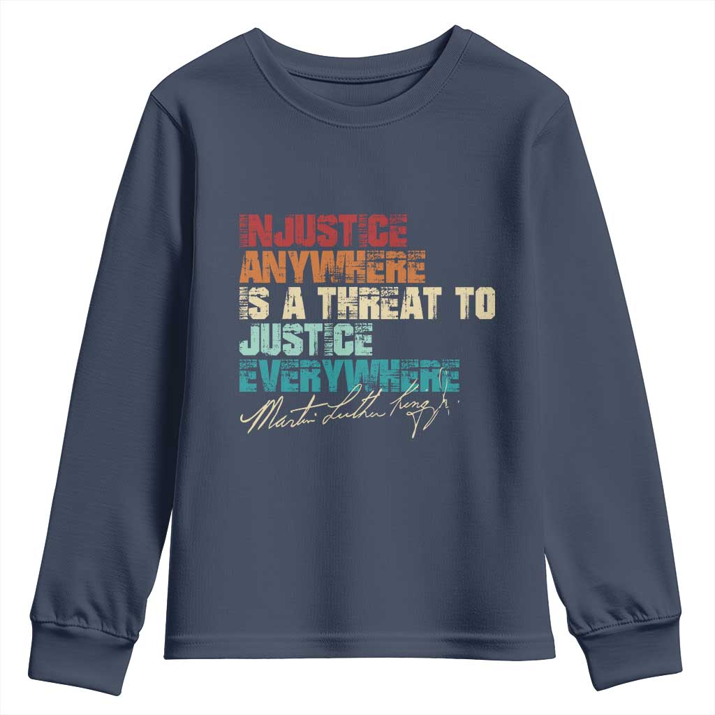 Martin Luther King Jr. Youth Sweatshirt Vintage Inspirational Quote MLK Day Black History Month TS10 Navy Print Your Wear