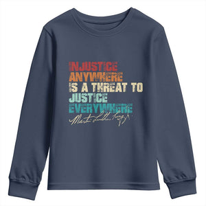 Martin Luther King Jr. Youth Sweatshirt Vintage Inspirational Quote MLK Day Black History Month TS10 Navy Print Your Wear
