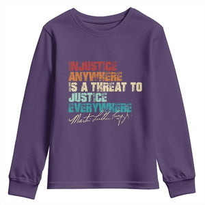 Martin Luther King Jr. Youth Sweatshirt Vintage Inspirational Quote MLK Day Black History Month TS10 Purple Print Your Wear