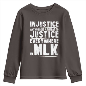 Martin Luther King Jr. Youth Sweatshirt Inspirational Quote MLK Day Black History Month TS10 Dark Chocolate Print Your Wear