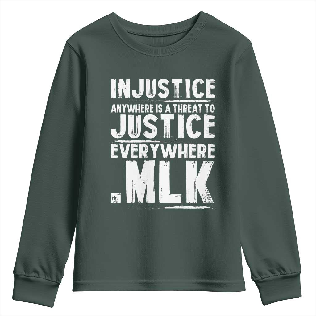 Martin Luther King Jr. Youth Sweatshirt Inspirational Quote MLK Day Black History Month TS10 Dark Forest Green Print Your Wear