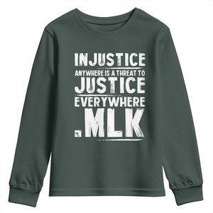 Martin Luther King Jr. Youth Sweatshirt Inspirational Quote MLK Day Black History Month TS10 Dark Forest Green Print Your Wear