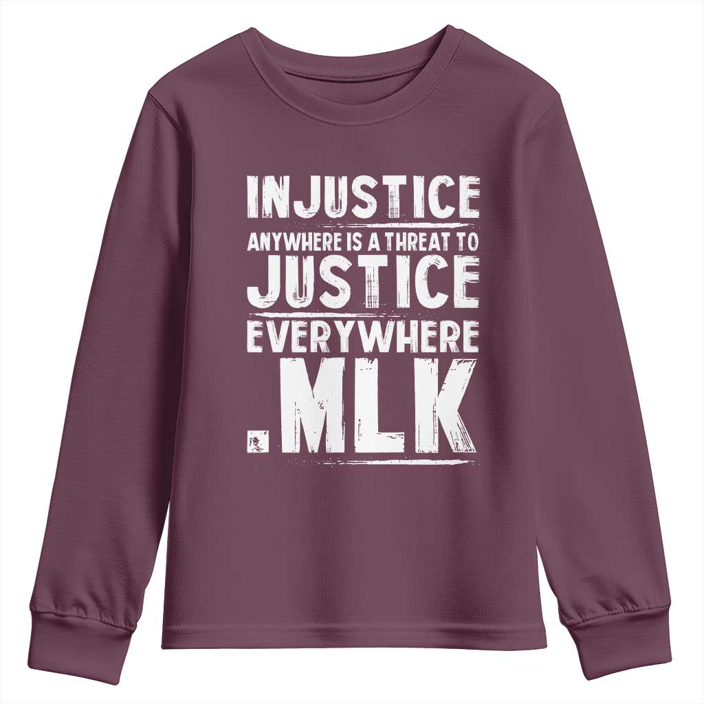 Martin Luther King Jr. Youth Sweatshirt Inspirational Quote MLK Day Black History Month TS10 Maroon Print Your Wear