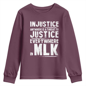 Martin Luther King Jr. Youth Sweatshirt Inspirational Quote MLK Day Black History Month TS10 Maroon Print Your Wear
