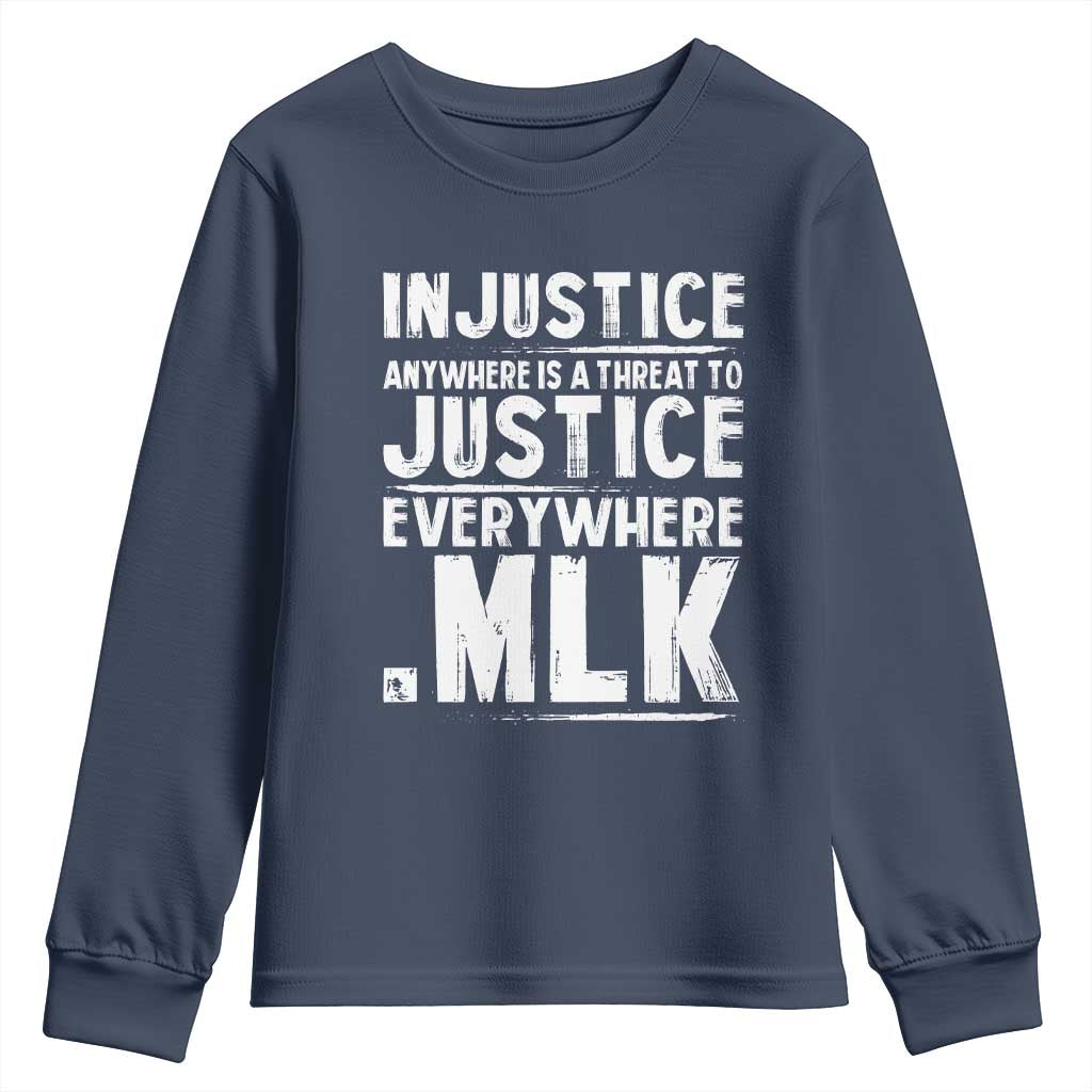 Martin Luther King Jr. Youth Sweatshirt Inspirational Quote MLK Day Black History Month TS10 Navy Print Your Wear