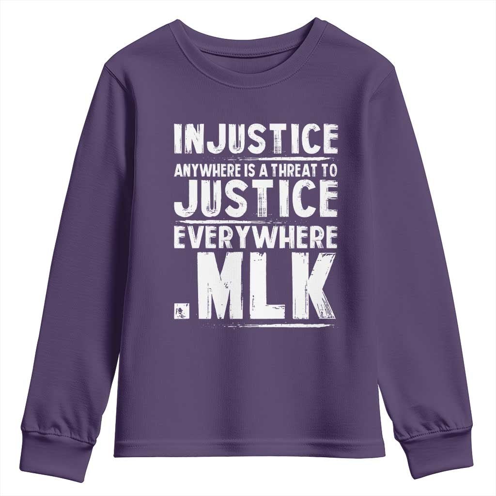 Martin Luther King Jr. Youth Sweatshirt Inspirational Quote MLK Day Black History Month TS10 Purple Print Your Wear