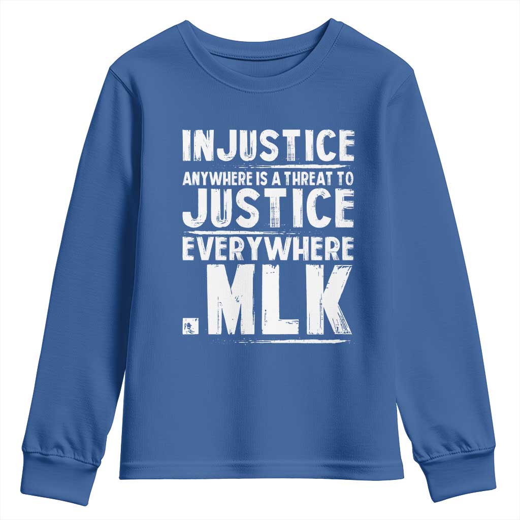 Martin Luther King Jr. Youth Sweatshirt Inspirational Quote MLK Day Black History Month TS10 Royal Blue Print Your Wear