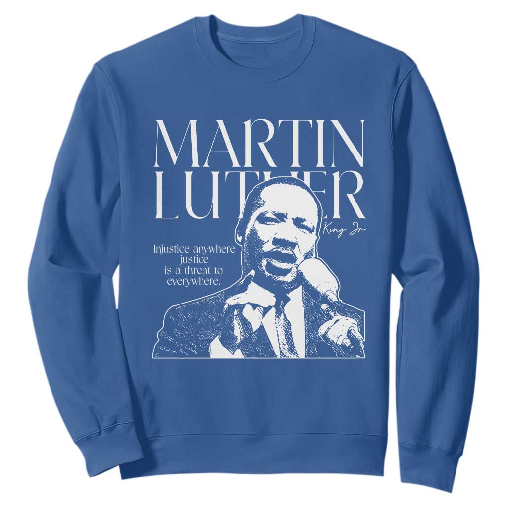Martin Luther King Jr. Sweatshirt MLK Day Black History Month Inspirational Quote TS10 Royal Blue Print Your Wear
