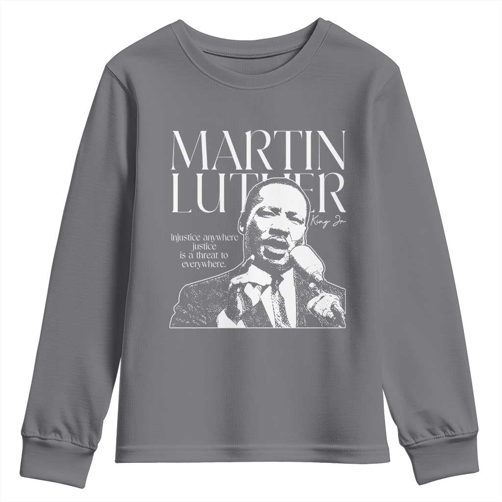 Martin Luther King Jr. Youth Sweatshirt MLK Day Black History Month Inspirational Quote TS10 Charcoal Print Your Wear