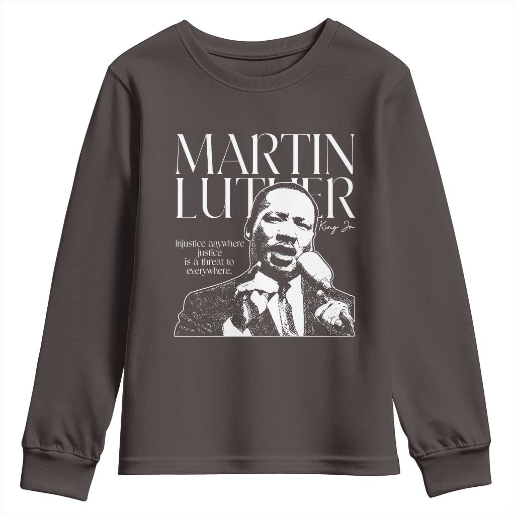 Martin Luther King Jr. Youth Sweatshirt MLK Day Black History Month Inspirational Quote TS10 Dark Chocolate Print Your Wear