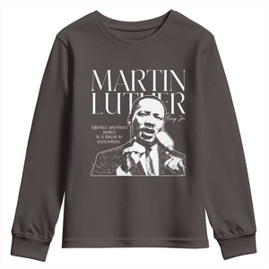 Martin Luther King Jr. Youth Sweatshirt MLK Day Black History Month Inspirational Quote TS10 Dark Chocolate Print Your Wear
