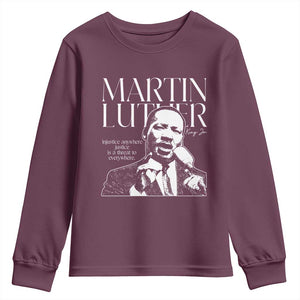 Martin Luther King Jr. Youth Sweatshirt MLK Day Black History Month Inspirational Quote TS10 Maroon Print Your Wear