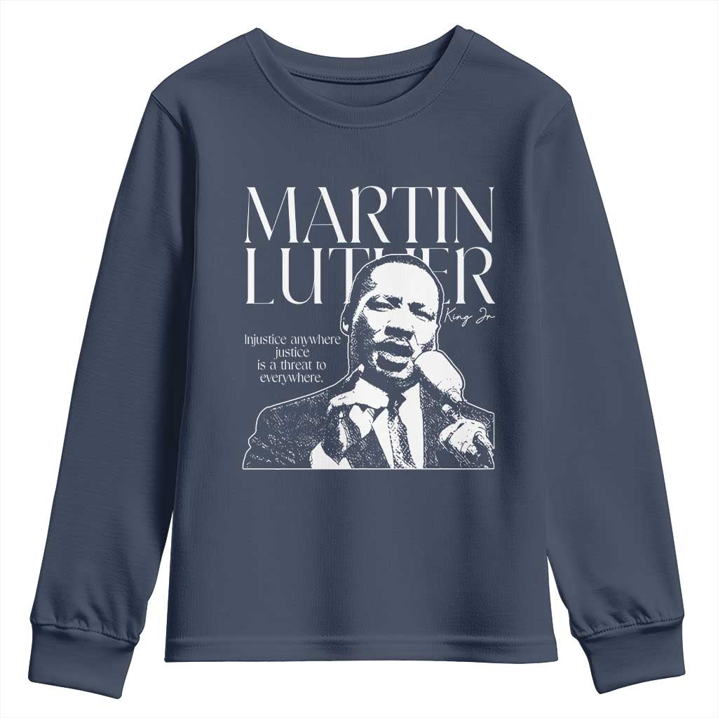 Martin Luther King Jr. Youth Sweatshirt MLK Day Black History Month Inspirational Quote TS10 Navy Print Your Wear