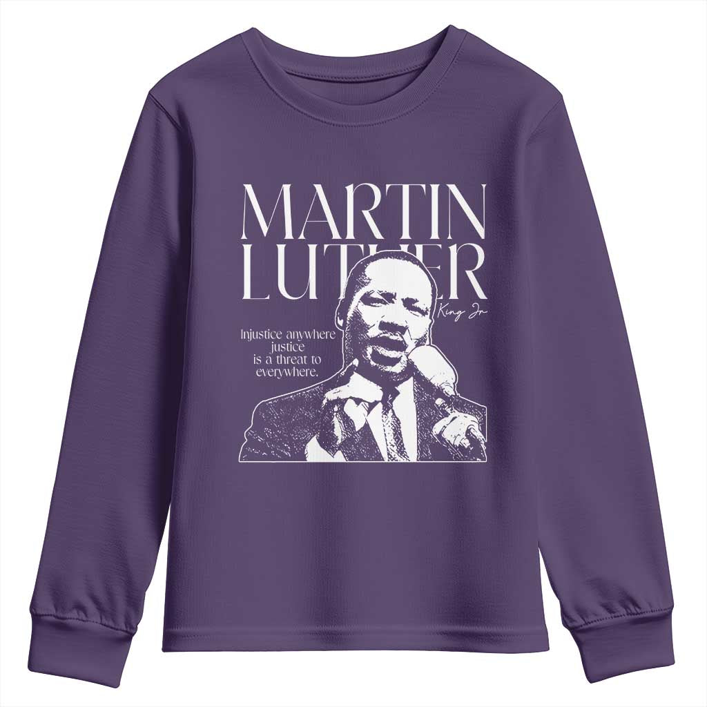 Martin Luther King Jr. Youth Sweatshirt MLK Day Black History Month Inspirational Quote TS10 Purple Print Your Wear