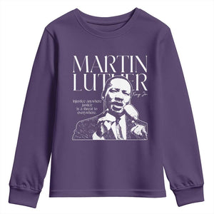Martin Luther King Jr. Youth Sweatshirt MLK Day Black History Month Inspirational Quote TS10 Purple Print Your Wear