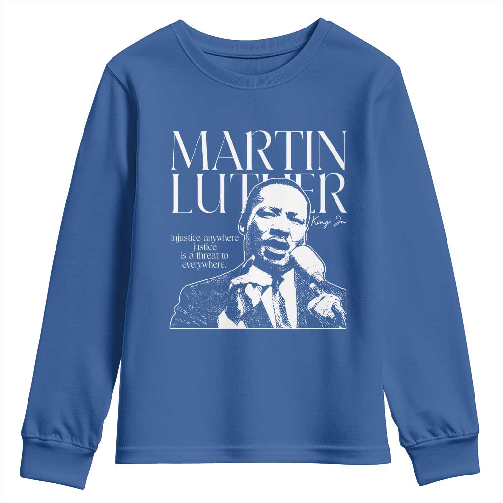 Martin Luther King Jr. Youth Sweatshirt MLK Day Black History Month Inspirational Quote TS10 Royal Blue Print Your Wear
