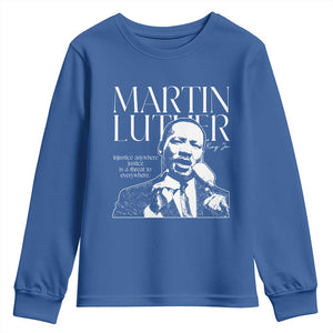 Martin Luther King Jr. Youth Sweatshirt MLK Day Black History Month Inspirational Quote TS10 Royal Blue Print Your Wear
