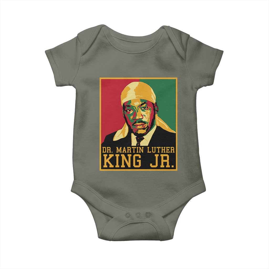 Martin Luther King Baby Onesie Retro MLK Day TS10 Military Green Print Your Wear