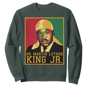 Martin Luther King Sweatshirt Retro MLK Day TS10 Dark Forest Green Print Your Wear