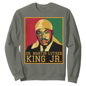 Martin Luther King Sweatshirt Retro MLK Day TS10 Military Green Print Your Wear