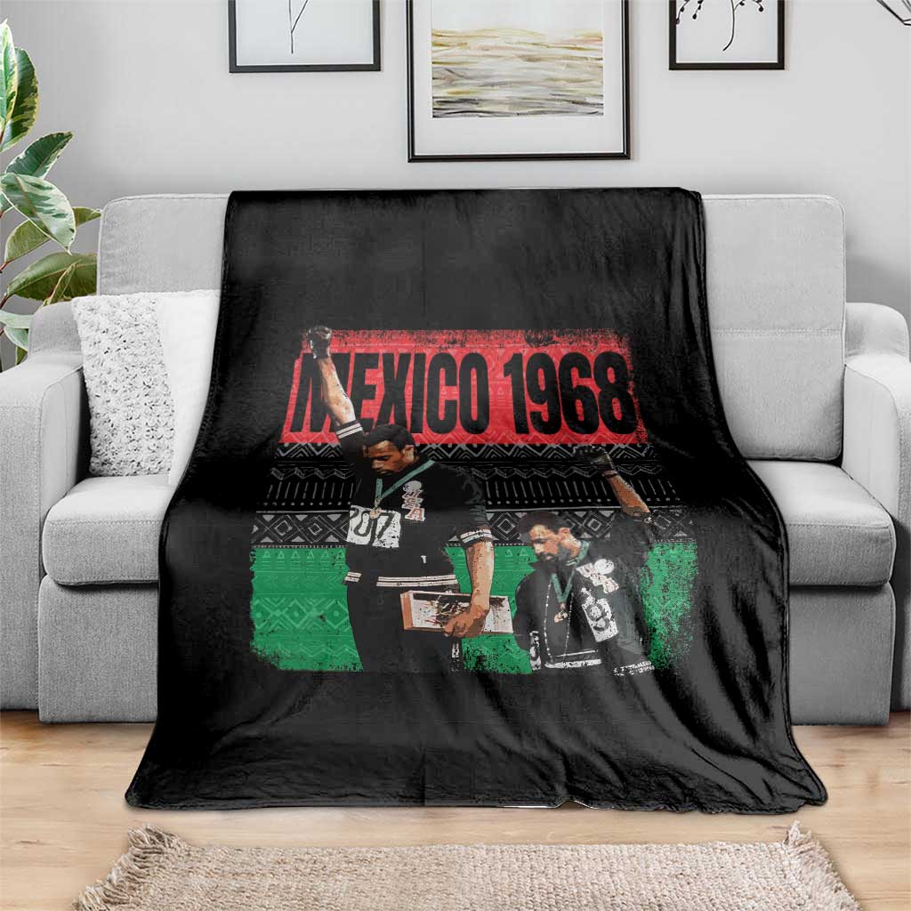 Black Power Salute 1968 Throw Blanket Black History Month Civil Rights Movement TS10 Print Your Wear