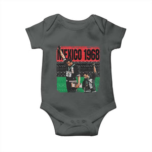 Black Power Salute 1968 Baby Onesie Black History Month Civil Rights Movement TS10 Dark Heather Print Your Wear