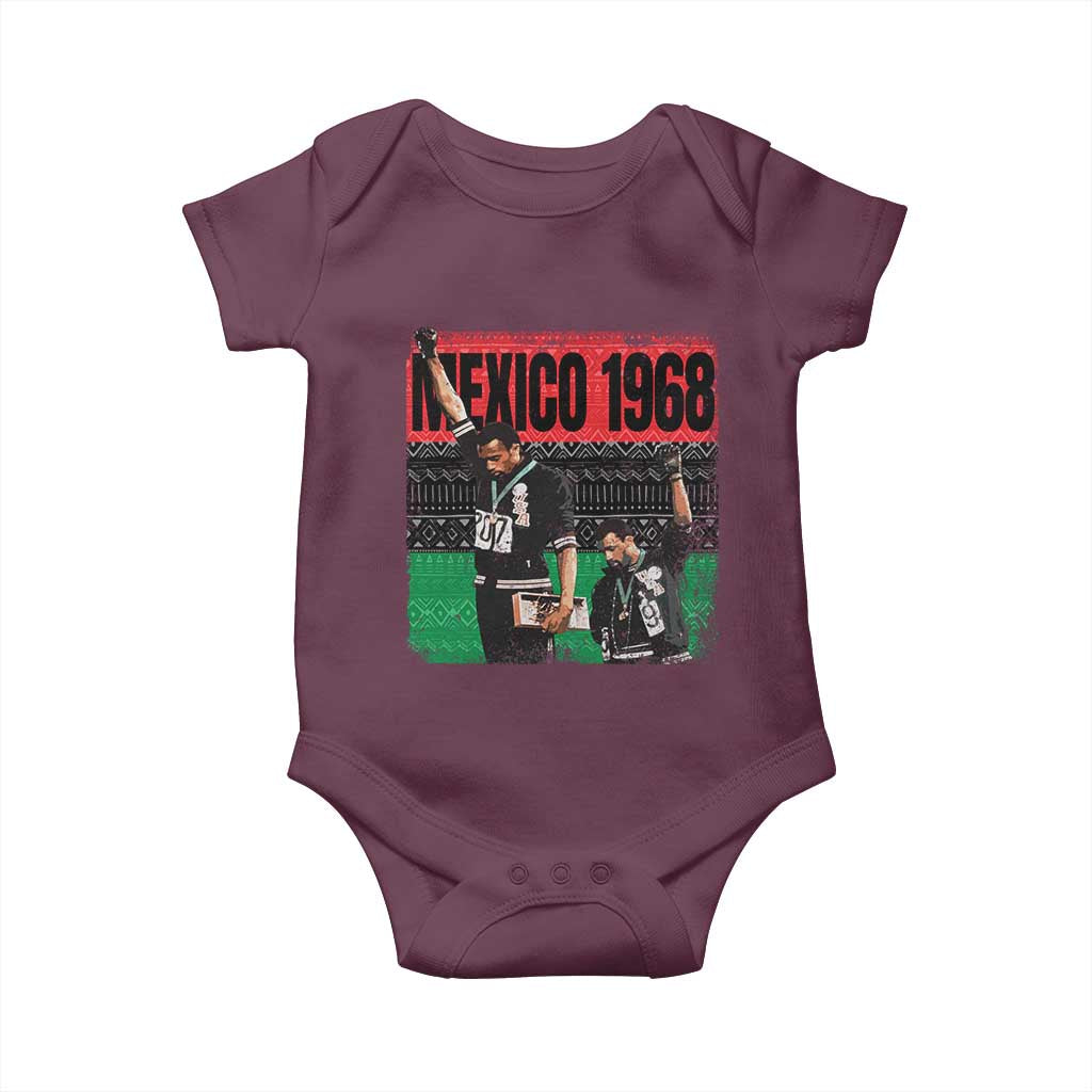 Black Power Salute 1968 Baby Onesie Black History Month Civil Rights Movement TS10 Maroon Print Your Wear